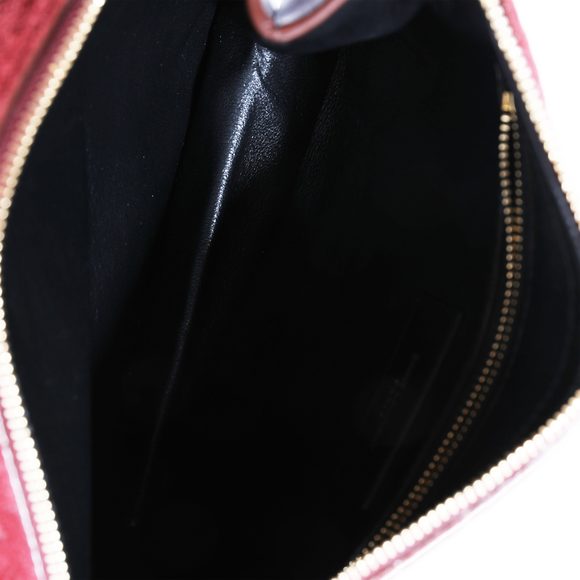 Saint Laurent Burgundy Suede & Leather All-Over Monogram Bag - Picture 2 of 2